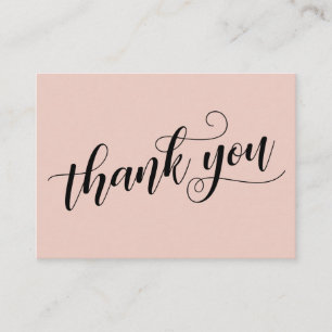 Thank You Elegant Typography Blush Wedding Favour Enclosure Card