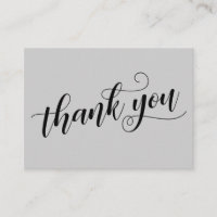 Thank You Elegant Typography Grey Wedding Favour