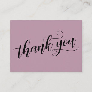 Thank You Elegant Typography Mauve Wedding Favour Enclosure Card