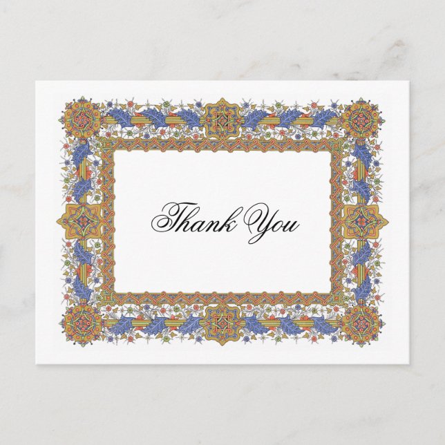 Thank You Elegant Vintage Art Custom Postcard (Front)