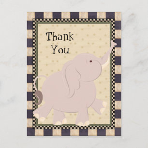 Thank You Elephant Cartoon Postcard