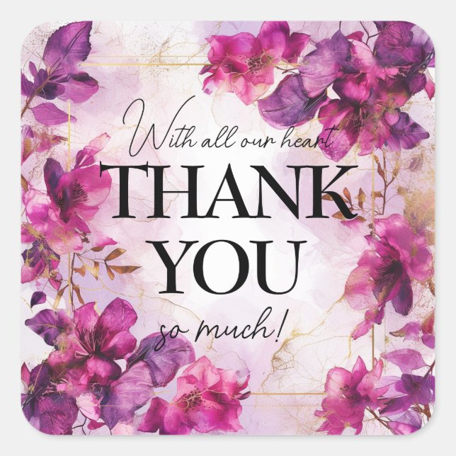 Thank you Enchantment: Watercolor  Square Sticker (Front)