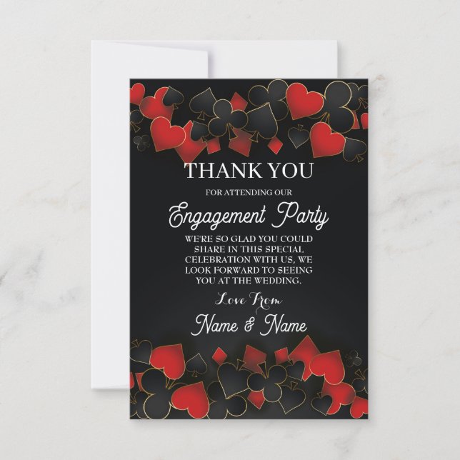 Thank You Engagement Party Wedding Vegas Casino Invitation (Front)