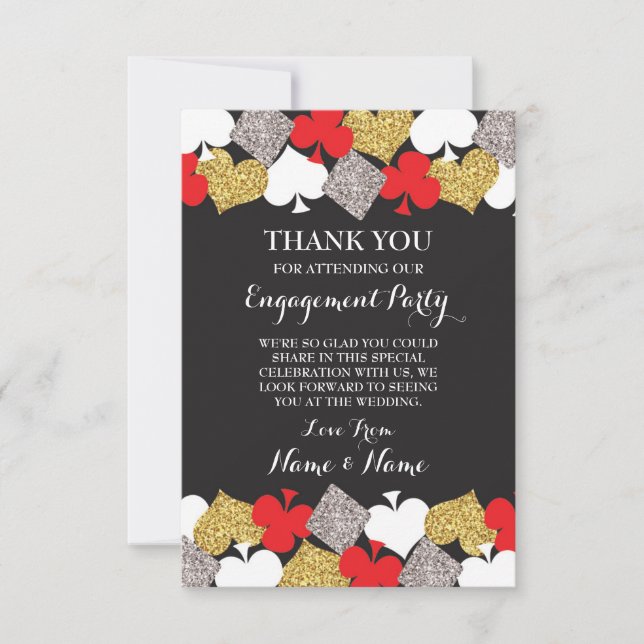 Thank You Engagement Party Wedding Vegas Casino Invitation (Front)