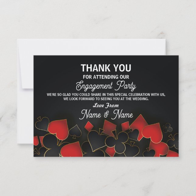 Thank You Engagement Wedding Las Vegas Casino Card (Front)