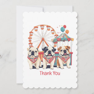 Thank You English Bulldogs At A Carnival Card