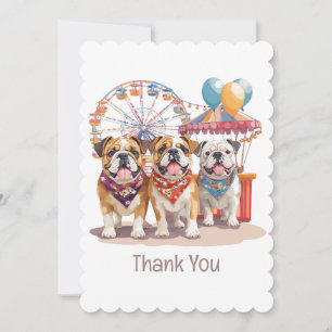 Thank You English Bulldogs At A Carnival Card