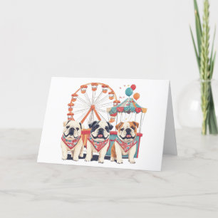Thank You English Bulldogs At A Carnival  Card