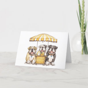 Thank You English Bulldogs Running Lemonade Stand Card