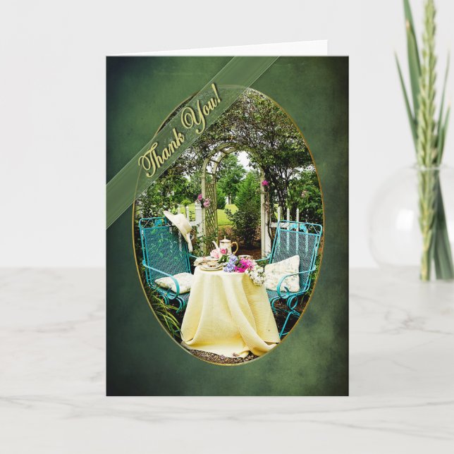 THANK YOU - ENGLISH COTTAGE GARDEN - UPRIGHT CARD (Front)