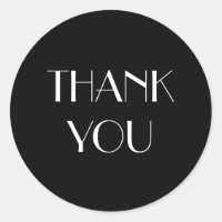 Thank You Envelope Seal Sticker - Black