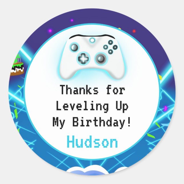 Thank You Epic Gamer Birthday Critical Hit! Classic Round Sticker (Front)