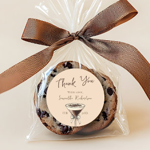 Thank You Espresso Cocktail 30th Birthday Favour Classic Round Sticker