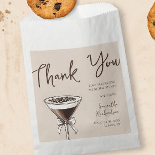 Thank You Espresso Cocktail Brown 30th Birthday Favour Bags