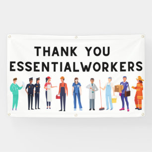 Thank You Essential Workers Outdoor Banner