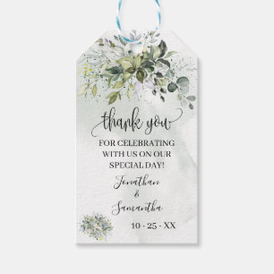Thank you Eucalyptus succulent greenery favour tag