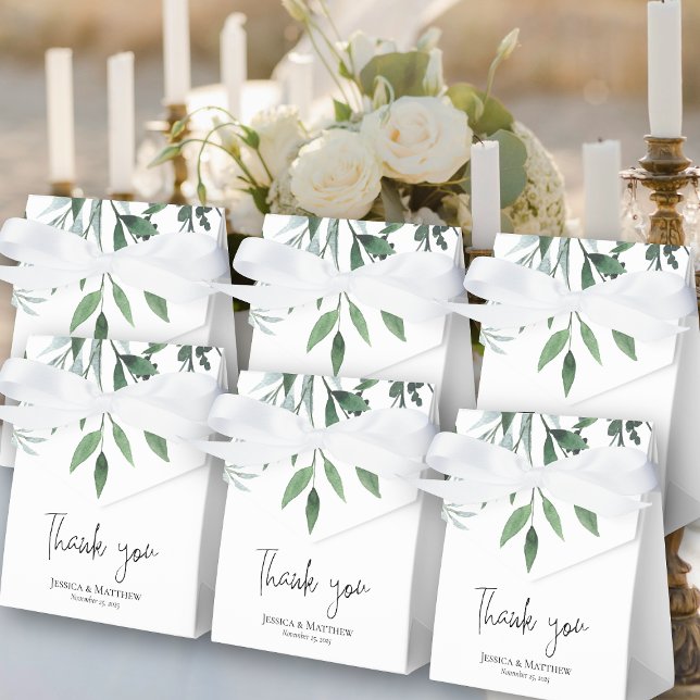 Thank You Eucalyptus Wedding Favour Box (Thank You Eucalyptus Wedding Favor Box)