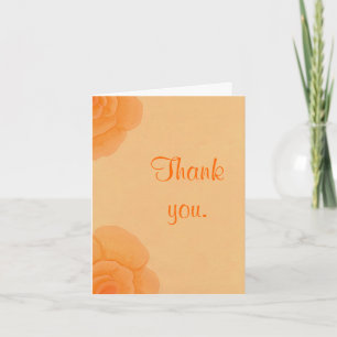 Thank you, Faded orange roses, wedding note cards
