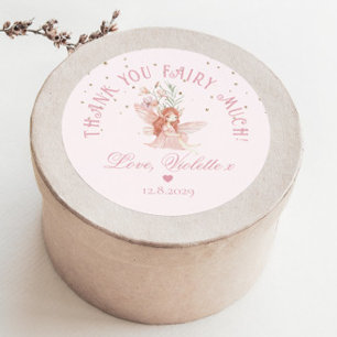 Thank you Fairy Much Fairy 1st Birthday Magical Classic Round Sticker