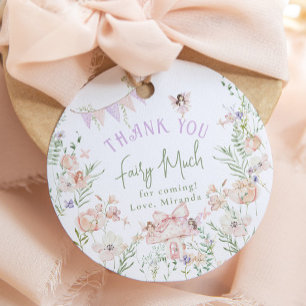 Thank you Fairy Much Fairy 1st Birthday Whimsical Favour Tags
