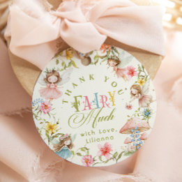 Thank you Fairy Much Fairy First Birthday Colorful Favour Tags