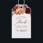 Thank You Fall Flowers Botanical Rustic Gift Tags<br><div class="desc">Fall floral wedding tags</div>