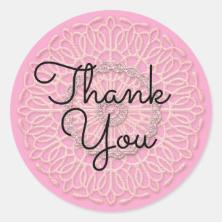Thank You Fancy Pink Gratitude Sticker