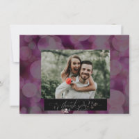 Thank You Fancy Script Photo Bubble Frame Card