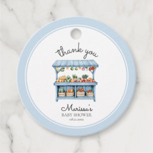 Thank You Farmers Market Boy Baby Shower Favour Tags