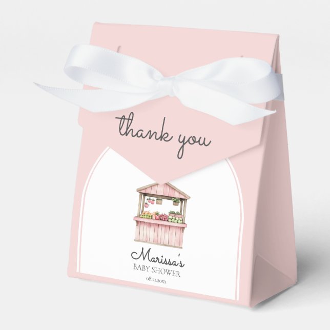 Thank You Farmers Market Girl Baby Shower Favour Box (Front Side)