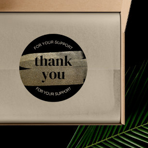 Thank You Faux Gold Brush Stroke Sticker