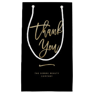 Thank You Faux Gold Custom Retail Shopping Bag
