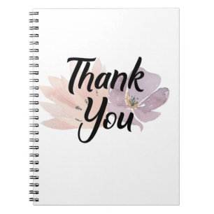 Thank You Favor Floral Spiral Notebook