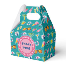 Thank You Favour Coastal Pattern Monogram Teal