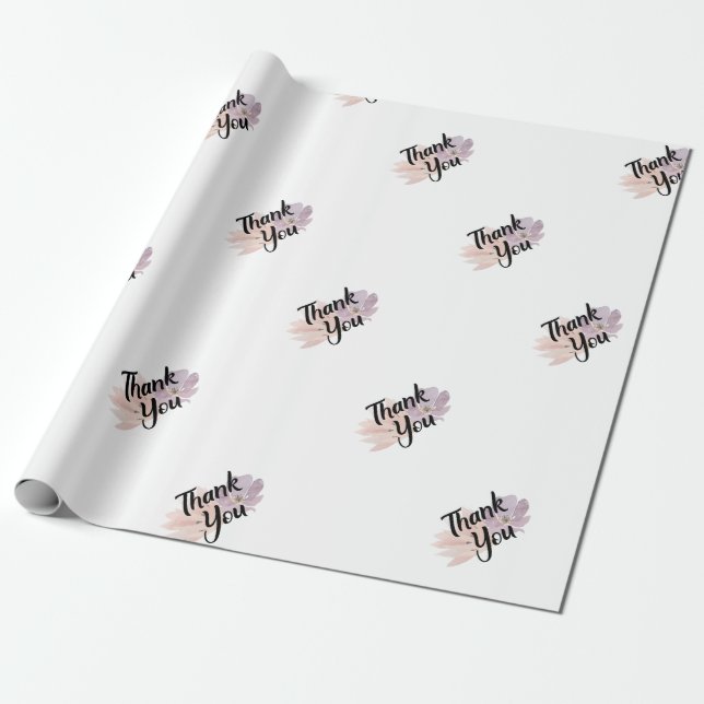 Thank You Favour Floral Wrapping Paper (Unrolled)