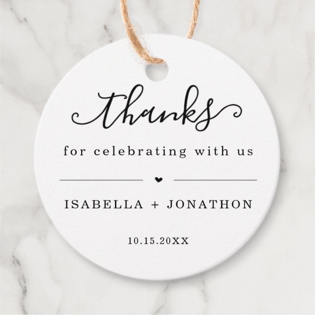 Thank You Favour Tags (Front)