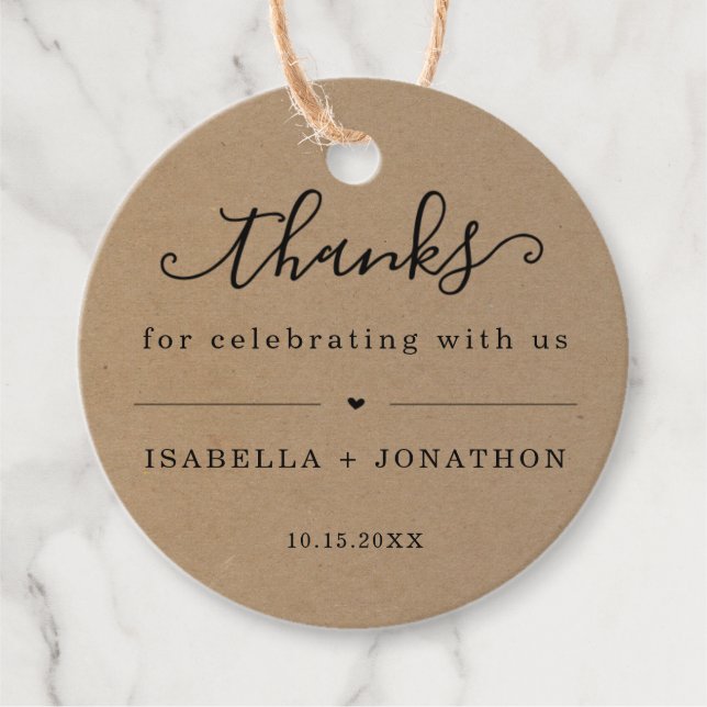 Thank You Favour Tags (Front)