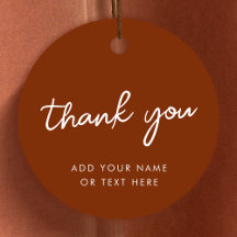 Thank you Favour Tags | Earthy Burnt Orange