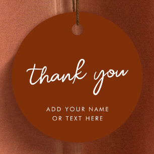 Thank you Favour Tags   Earthy Burnt Orange