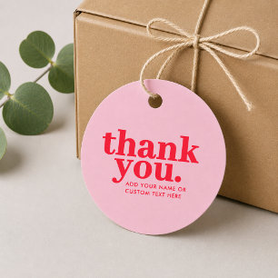 Thank you Favour Tags Modern Red & Pink