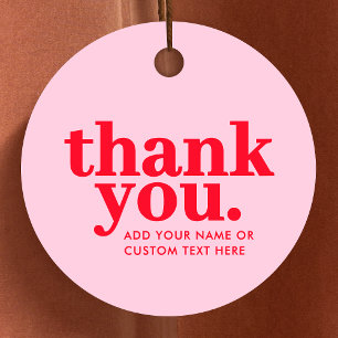 Thank you Favour Tags   Modern Red & Pink