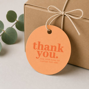 Thank you Favour Tags   Retro Vintage Peach Orange