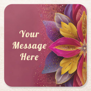 Thank you favour wedding square paper coaster
