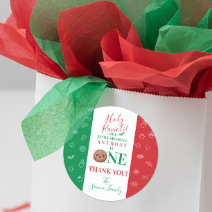 Thank You First Birthday Party Meatball Classic Round Sticker
