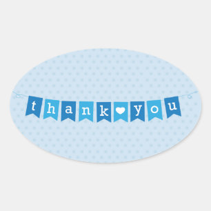 Thank You Flags Blue Sticker