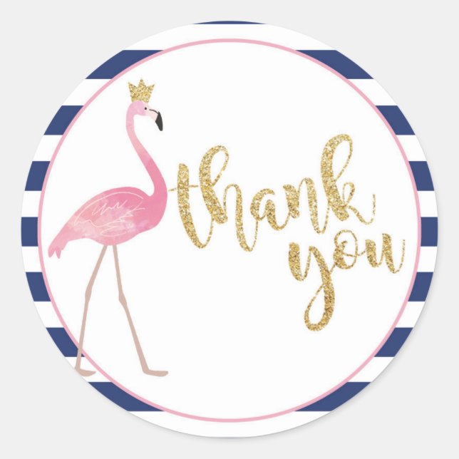 Thank You Flamingo Sticker (Front)