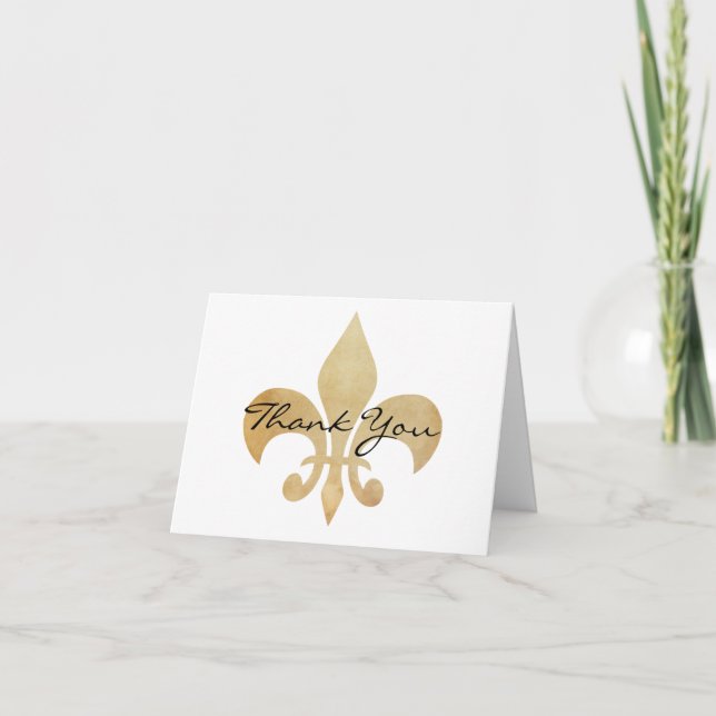 Thank You Fleur de Lis Greeting Card (Front)