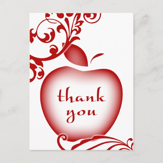thank you floral apple postcard (Front)