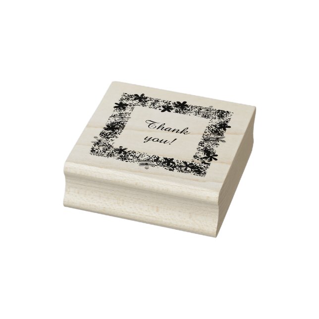Thank you floral border rubber stamps (Stamp)