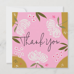 Thank You Floral Card   Elegant Flower Thank You 